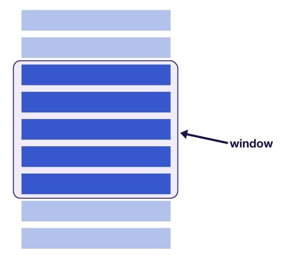 A UI design showing a long list of components on a screen